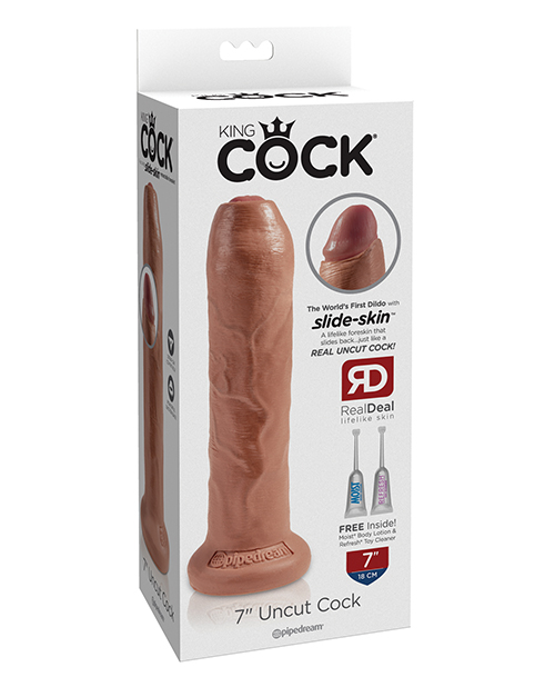 Shop King Cock 7" Uncut Dildo - Tan online