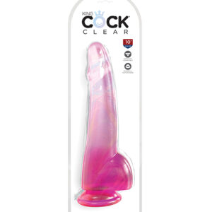 Shop King Cock Clear 10" Cock w/Balls - Pink online