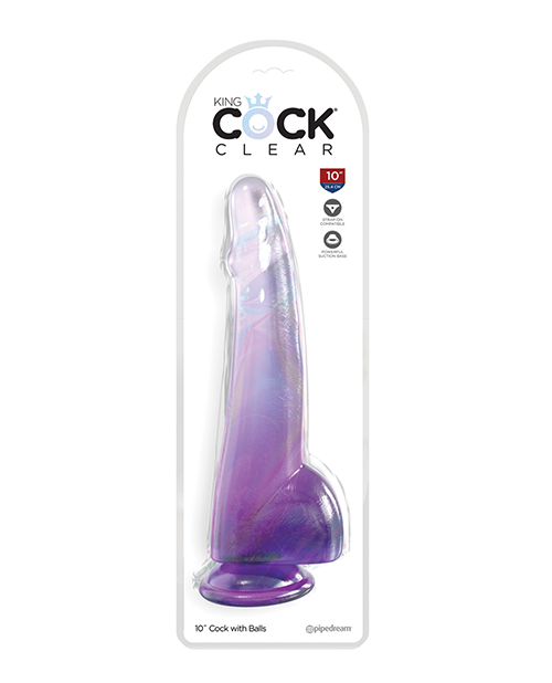 Shop King Cock Clear 10" Cock w/Balls - Purple online