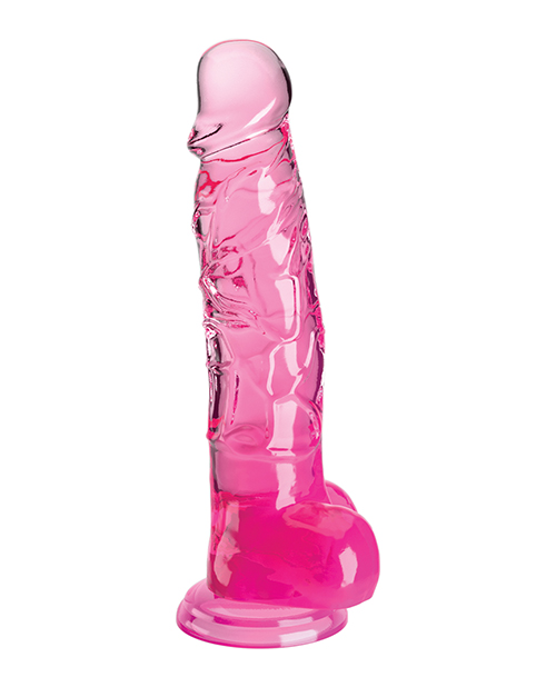 Order King Cock Clear 8" Cock w/Balls - Pink online
