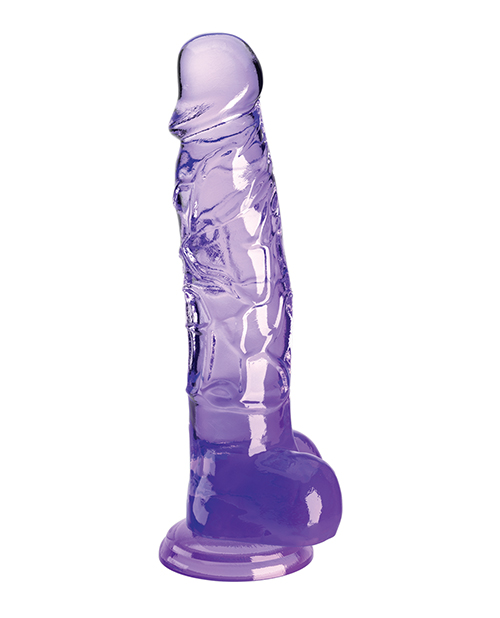 Order King Cock Clear 8" Cock w/Balls - Purple online