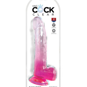 Shop King Cock Clear 9" Cock w/Balls - Pink online