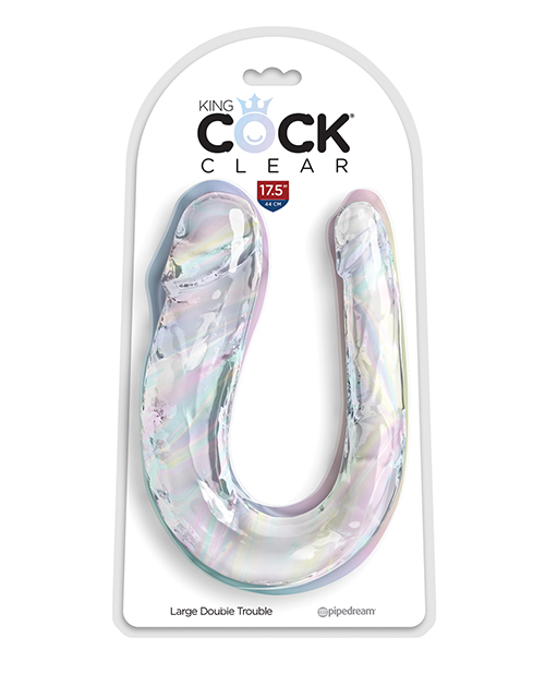 Shop King Cock Clear Large Double Trouble Dildo - Clear online