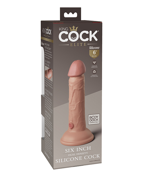 Order King Cock Elite 6" Dual Density Silicone Cock - Light online