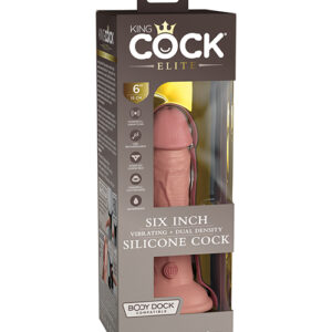 Shop King Cock Elite 6" Dual Density Vibrating Silicone Cock - Light online