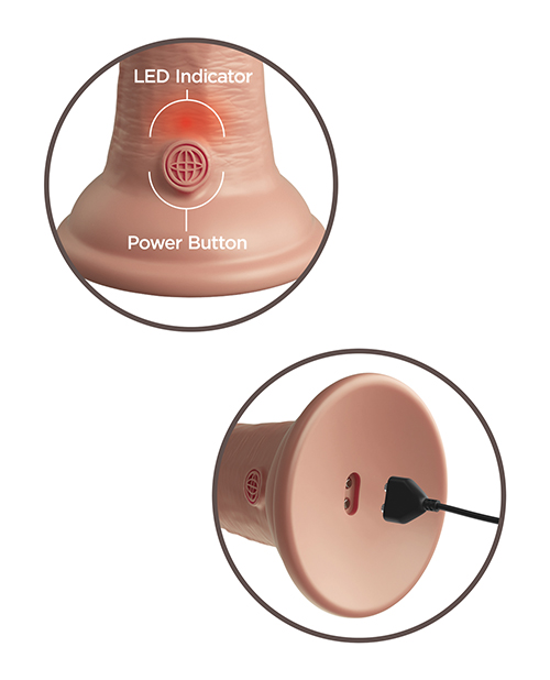Shop King Cock Elite 6" Dual Density Vibrating Silicone Cock - Light