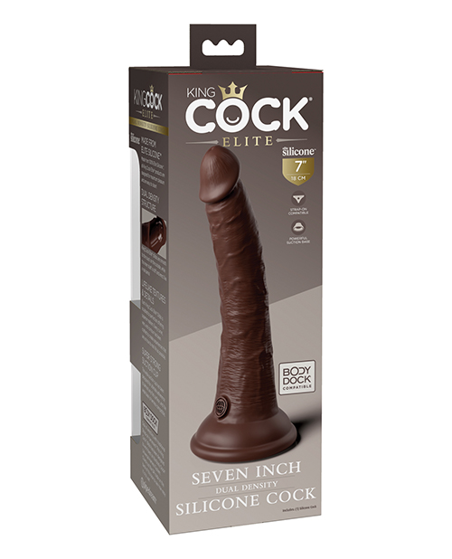 Order King Cock Elite 7" Dual Density Silicone Cock - Brown online