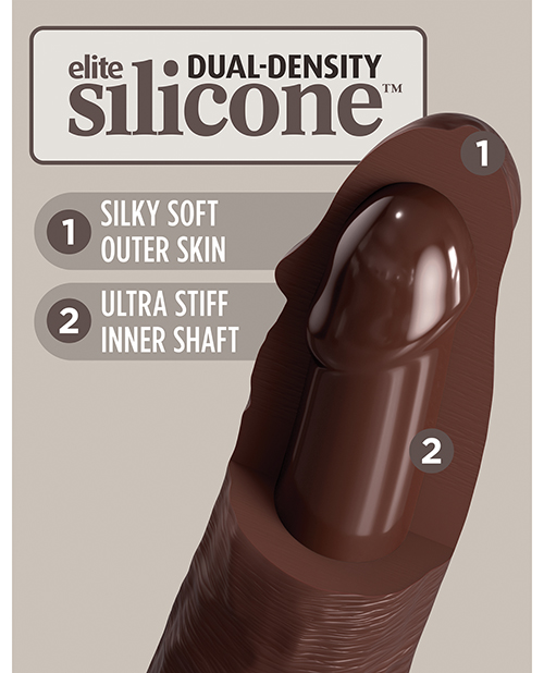 Shop King Cock Elite 7" Dual Density Silicone Cock - Brown
