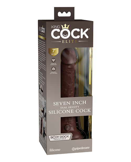 Shop King Cock Elite 7" Dual Density Silicone Cock - Brown online
