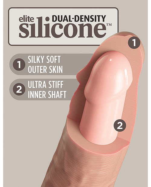 Shop King Cock Elite 7" Dual Density Vibrating Silicone Cock w/Remote - Light