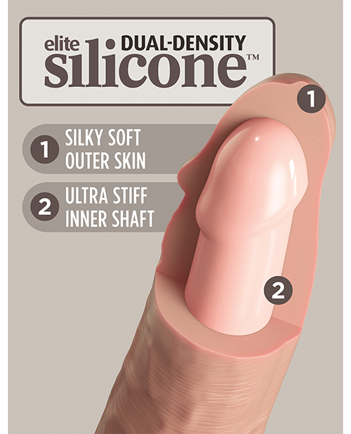 Shop King Cock Elite 8" Dual Density Silicone Cock - Light