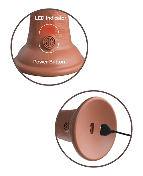 Shop King Cock Elite 8" Dual Density Vibrating Silicone Cock - Tan