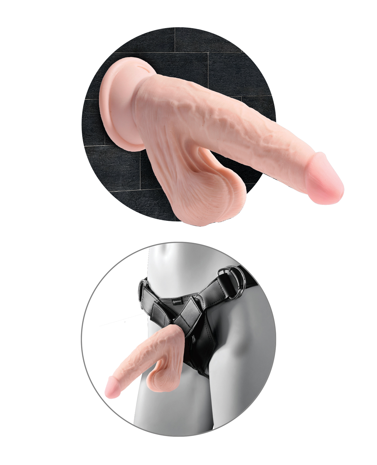 Buy King Cock King Cock Plus 7" Triple Density Cock w/Swinging Balls - Ivory