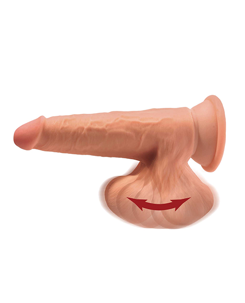 King Cock Plus 7" Triple Density Cock w/Swinging Balls - Tan for sale
