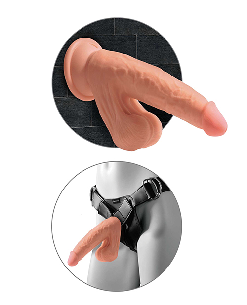 Buy King Cock King Cock Plus 7" Triple Density Cock w/Swinging Balls - Tan