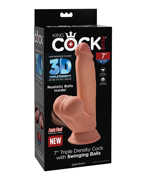 Shop King Cock Plus 7" Triple Density Cock w/Swinging Balls - Tan online