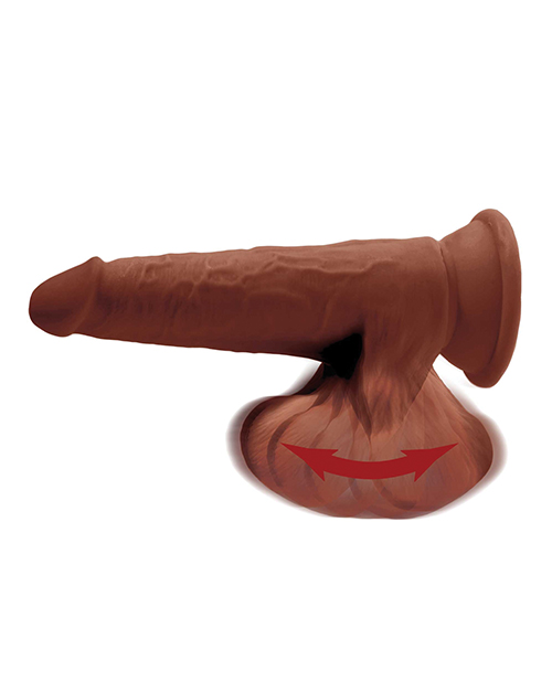 King Cock Plus 8" Triple Density Cock w/Swinging Balls - Brown for sale