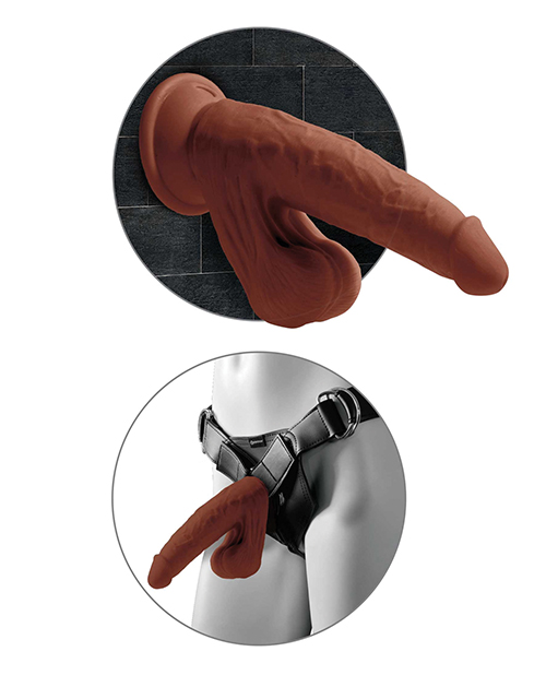 Buy King Cock King Cock Plus 8" Triple Density Cock w/Swinging Balls - Brown
