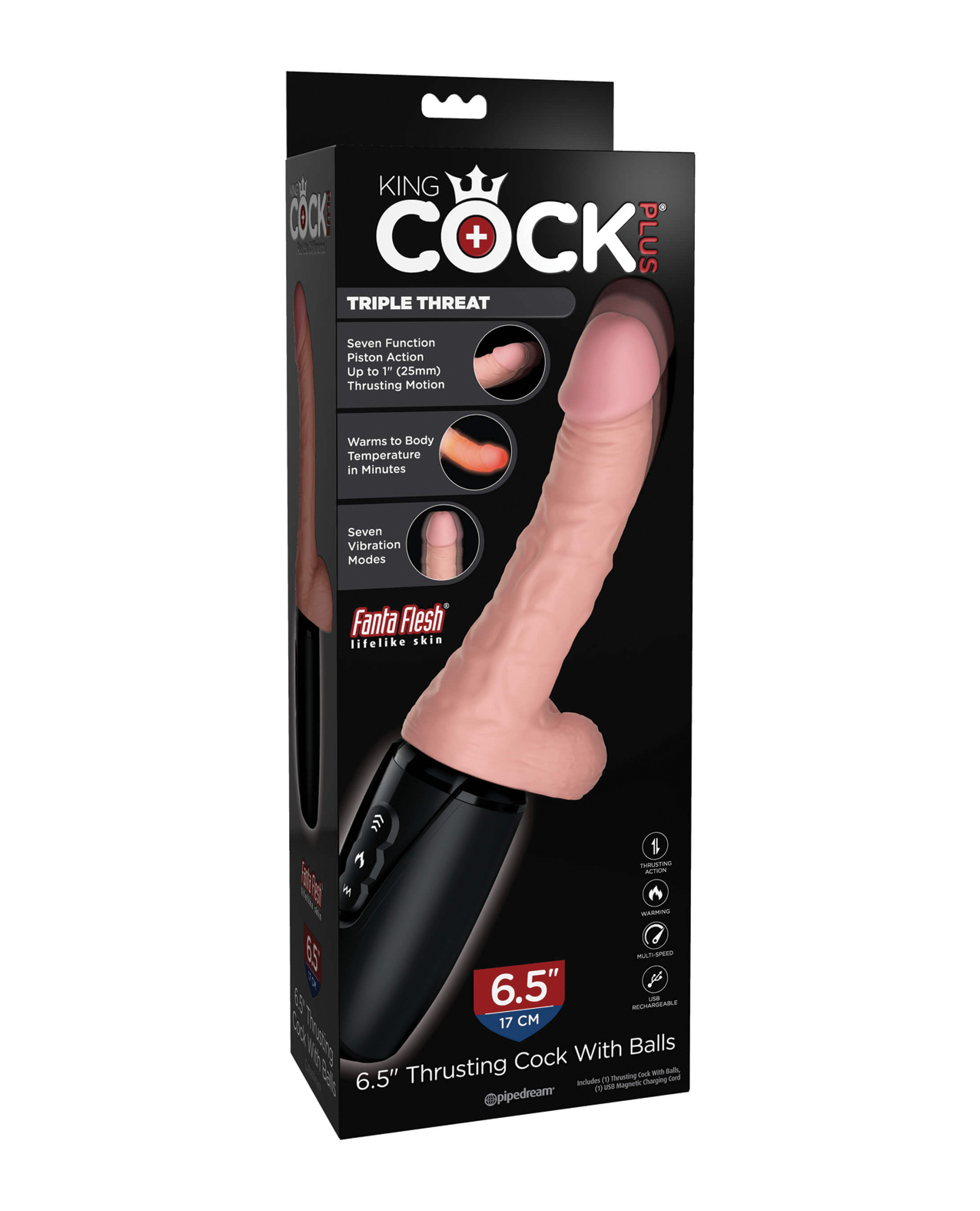 Warming & Vibrating 6.5" Triple Threat Dong online