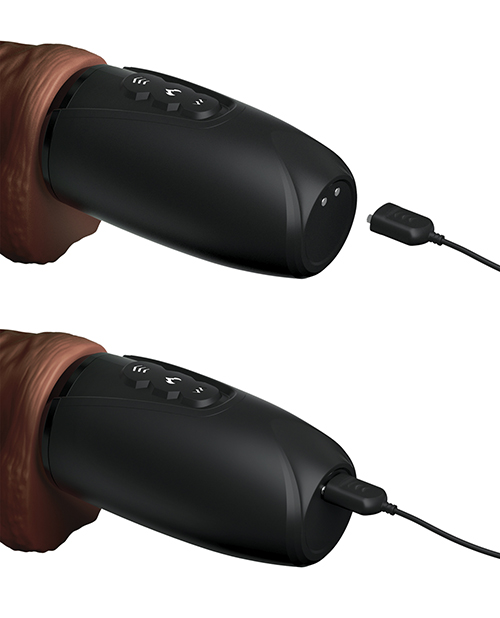 Warming & Vibrating 7.5" Triple Threat Dong - Brown online