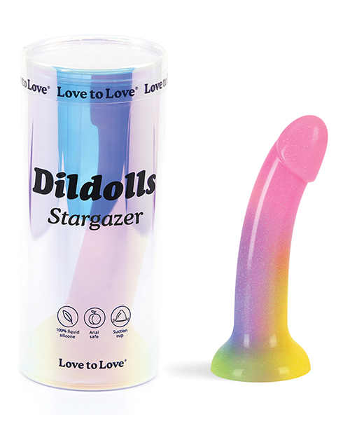 Shop Love to Love Silicone Dildolls Stargazer - Gradient Rainbow w/Glitter online