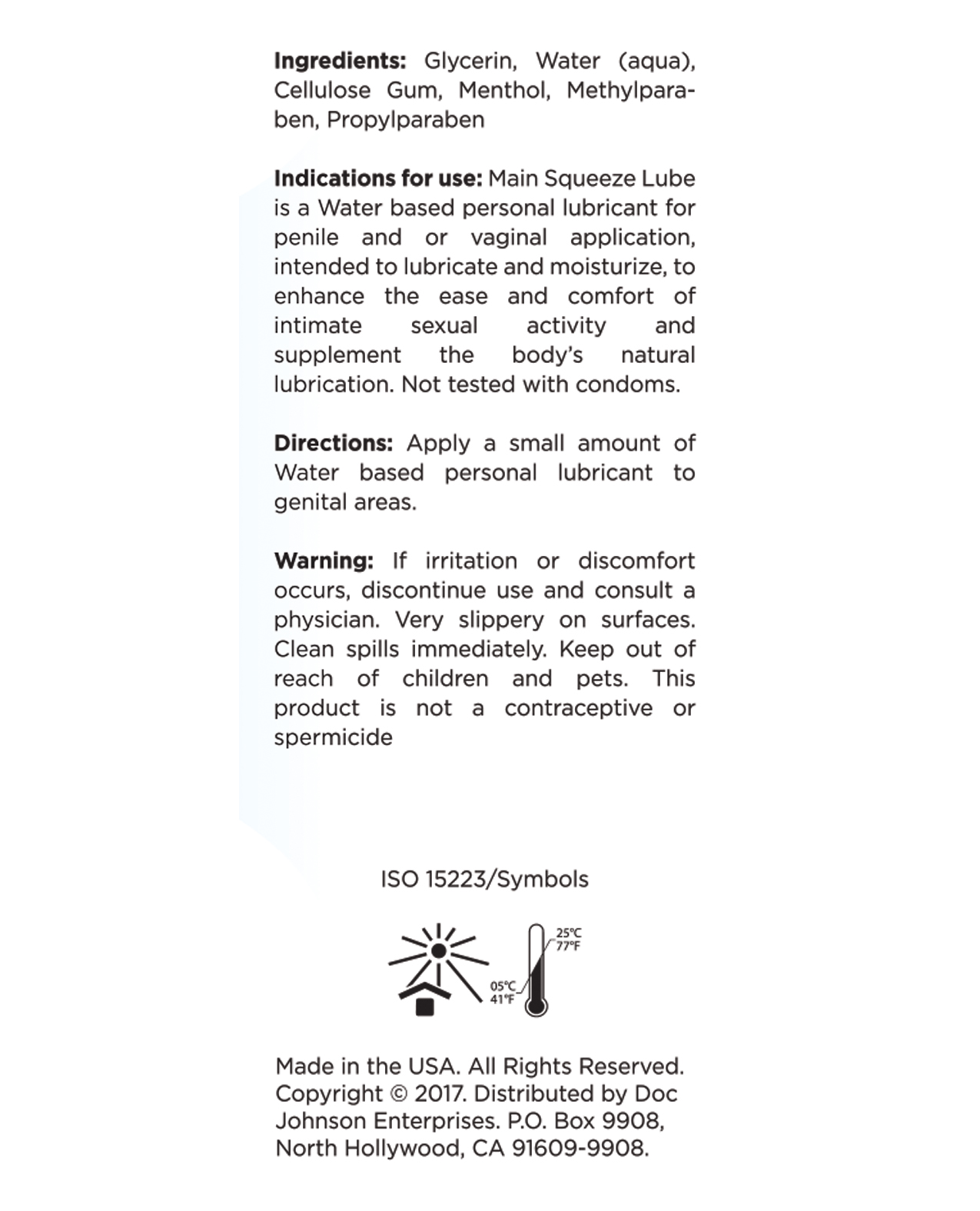 Order Main Squeeze Cooling/Tingling Water-Based Lubricant - 3.4 oz online