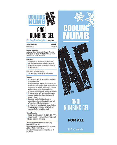 Order Numb AF Anal Numbing Gel - Cooling 1.5 oz online