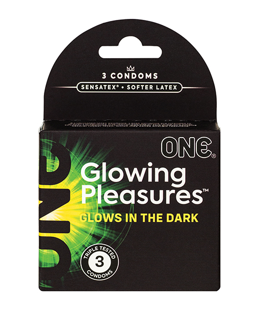 Shop One Glowing Pleasures Condoms - Box of 3 online