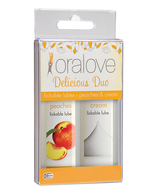 Shop Oralove Delicious Duo Flavored Lube - Peaches & Cream online