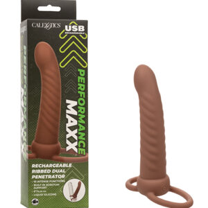 Shop Performance Maxx Rechargeable Ribbed Dual Penetrator - Brown online