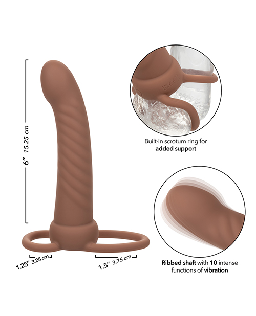 Shop Performance Maxx Rechargeable Ribbed Dual Penetrator - Brown