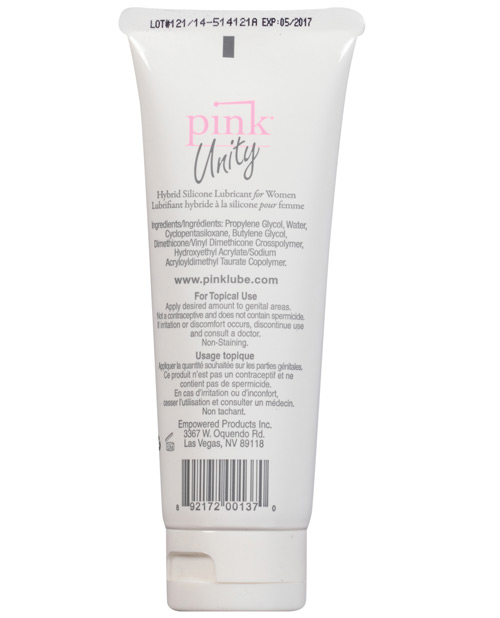 Order Pink Unity Hybrid Silicone Based Lubricant - 3.3 oz Tube online