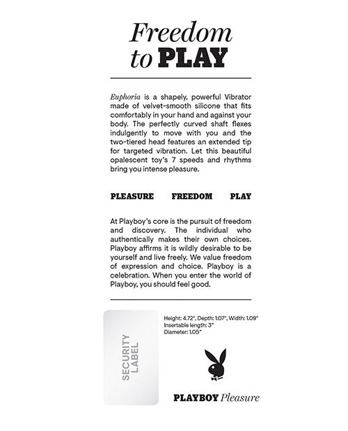 Order Playboy Pleasure Euphoria Mini G-Spot Vibrator - Opal online