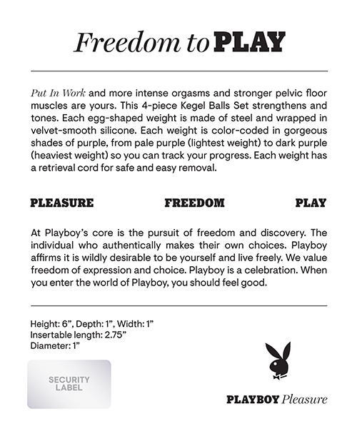 Order Playboy Pleasure Put In Work Kegel Set - Acai/Ombre online