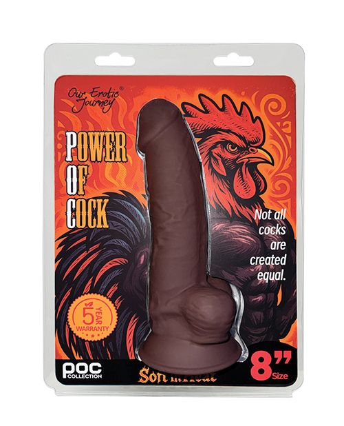 Shop Power of Cock 8" Dildo - Dark Brown online
