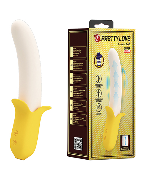 Shop Pretty Love Banana Geek Thrusting Vibrator - Yellow online