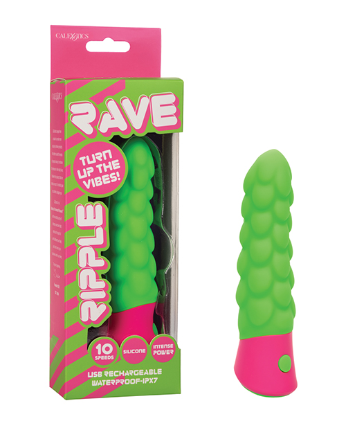 Buy Rave Ripple Vibrator - Green/Pink online