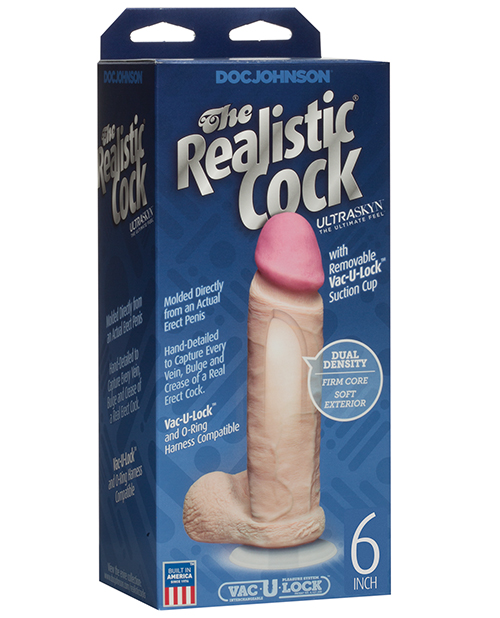 Shop Realistic 6" ULTRASKYN Cock w/Balls - White online