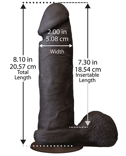 Realistic 8" ULTRASKYN Cock w/Balls - Brown for sale