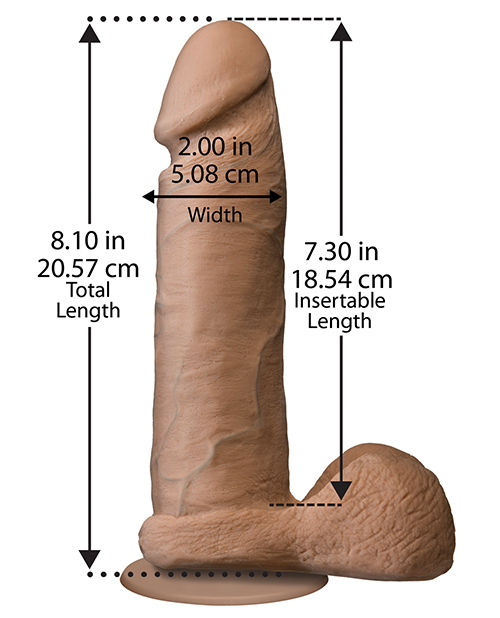 Realistic 8" ULTRASKYN Cock w/Balls - Tan for sale