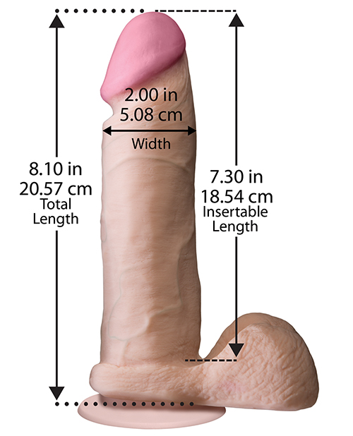 Realistic 8" ULTRASKYN Cock w/Balls - White for sale
