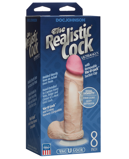 Shop Realistic 8" ULTRASKYN Cock w/Balls - White online