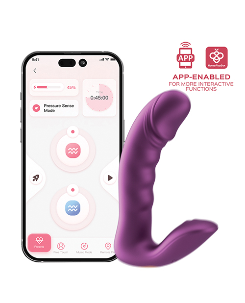 RORA 2 Pressure Sensing App-Controlled Rotating G-Spot Vibrator & Clitoral Stimulator - Purple for sale