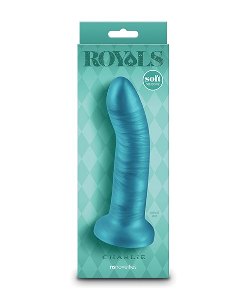 Shop Royals 6" Charlie Curved Dildo - Metallic Teal online