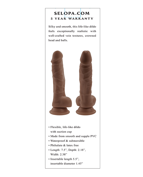 Shop Selopa 6" Lifelike Dildo - Dark