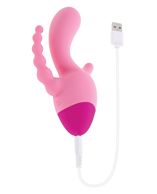 Shop Selopa Game On Rechargeable Three Point Vibrator - Pink