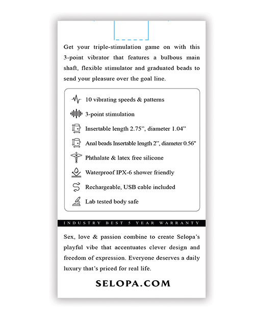 Buy Selopa Game On Rechargeable Three Point Vibrator - Pink