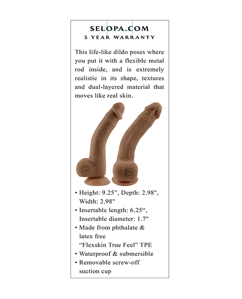 Shop Selopa Natural Feel 7" Flexskin Dildo - Dark