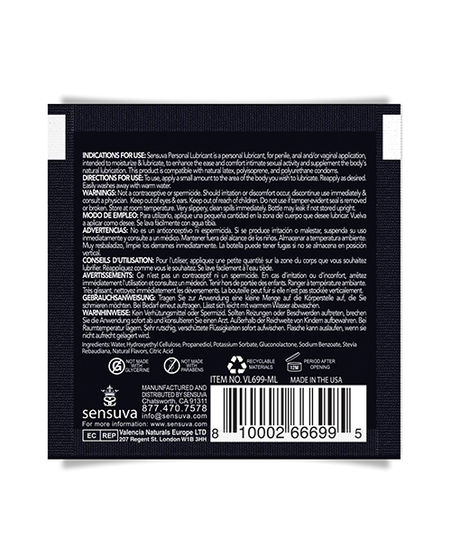 Order Sensuva Natural Water Based Personal Moisturizer Single Use Packet - 6 ml Peach online