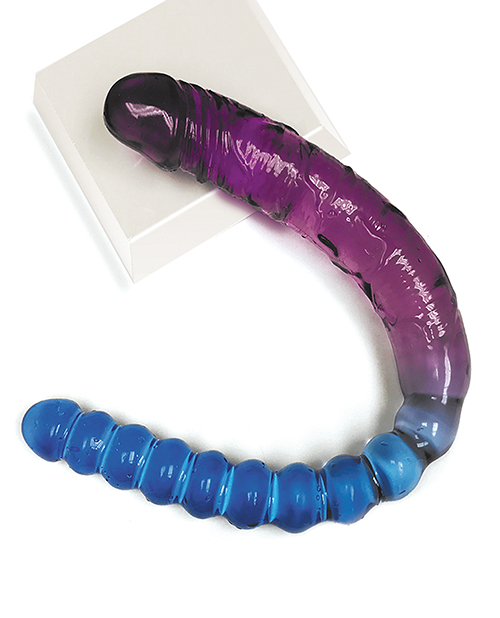 Order Shades Jelly TPR Gradient Double Dong - Blue/Violet online